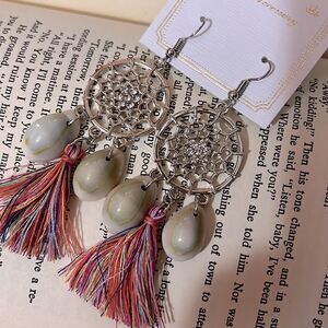 Chloe Accessories Hippie Boho She’ll and Tassel Earrings